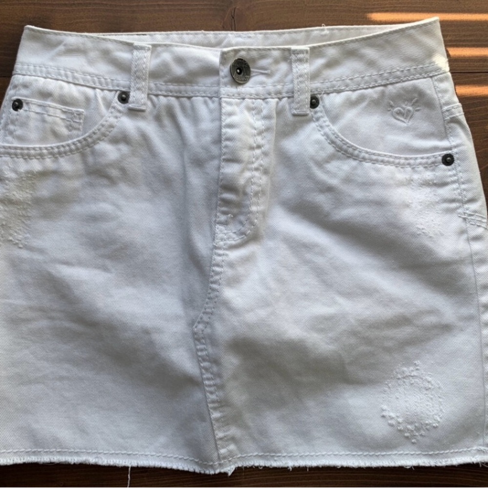 Justice size 12 white denim skirt w/ shorts underneath